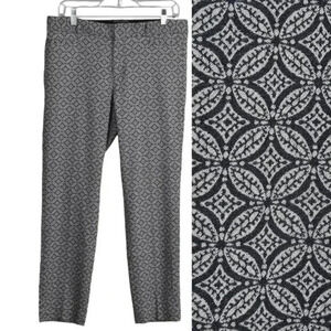 Banana Republic Sloan Pants Pattern Gray Mid Rise Ankle Size 6